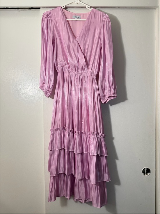 Polagram Dresses & Skirts - Polagram Lavender-Pink Tiered Long Sleeve Dress